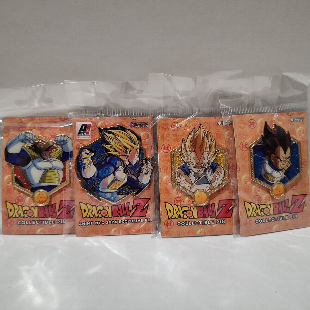 Dragon Ball Z Vegeta Enamel Pins Set Official DBZ Collectible Badges Bundle Of 4